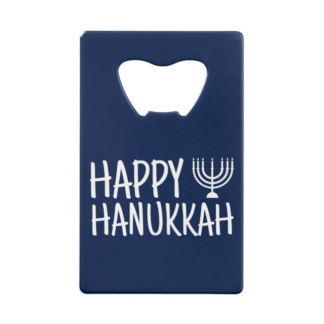 Abrebotellas De Tarjeta De Crédito Feliz Hanukkah (Anverso)