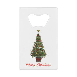 Abrebotellas De Tarjeta De Crédito Feliz Navidad. Árbol de Navidad