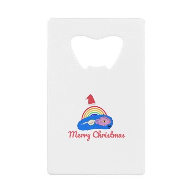 Abrebotellas De Tarjeta De Crédito Feliz Navidad - Energía positiva - Arcoiris (Anverso)