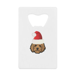 Abrebotellas De Tarjeta De Crédito Feliz Navidad, perro dordendoodle