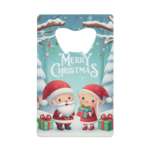 Abrebotellas De Tarjeta De Crédito Feliz Navidad/santa/nieve de elfos