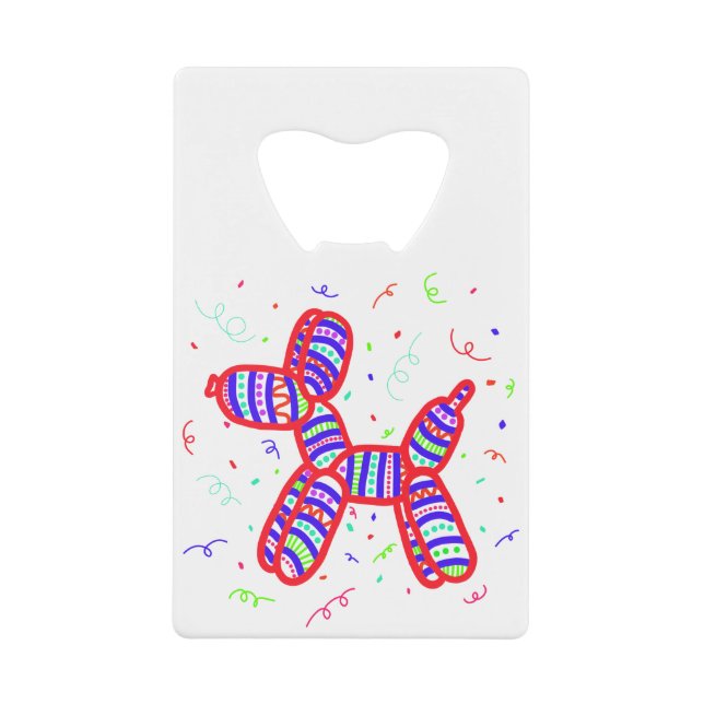 Abrebotellas De Tarjeta De Crédito Fiesta de perro globo (Anverso)