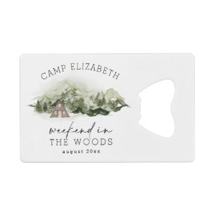 Abrebotellas De Tarjeta De Crédito Fin de semana en el bosque Campamento de despedida