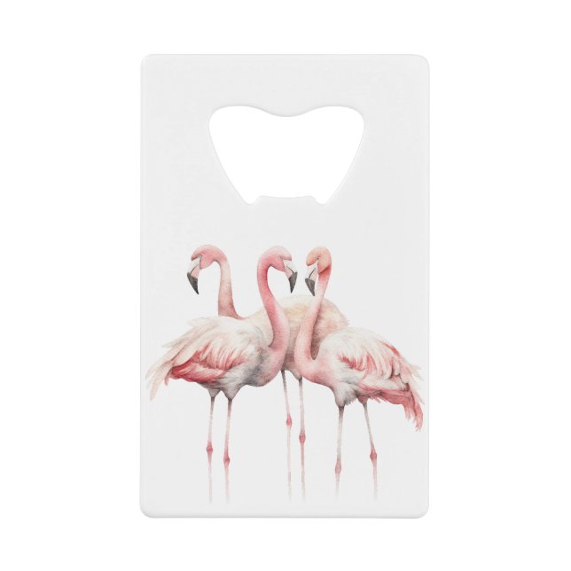 Abrebotellas De Tarjeta De Crédito Flamencos rosados tropicales personalizados (Anverso)