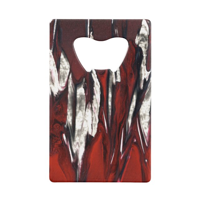 Abrebotellas De Tarjeta De Crédito Flames en rojo y negro (Anverso)