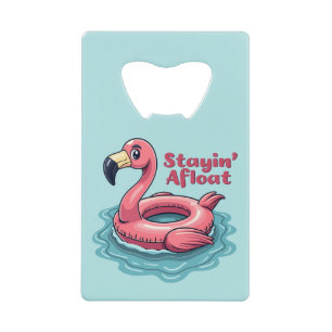 Abrebotellas De Tarjeta De Crédito Flamingo Retro Float Funny Summer