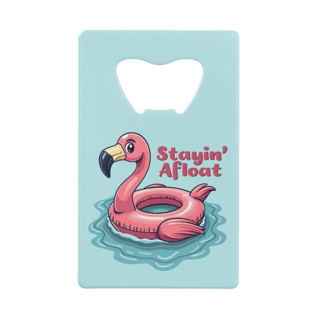 Abrebotellas De Tarjeta De Crédito Flamingo Retro Float Funny Summer (Anverso)