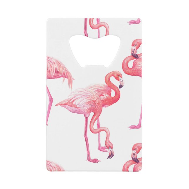 Abrebotellas De Tarjeta De Crédito Flamingos (Anverso)