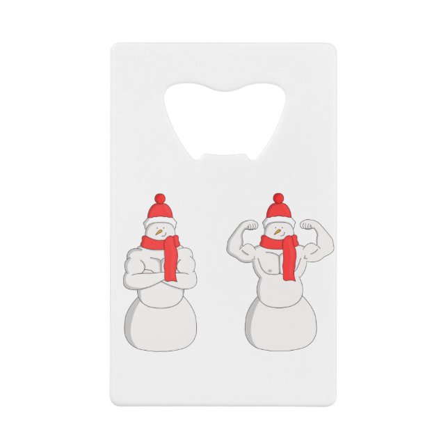 Abrebotellas De Tarjeta De Crédito Flex Muscle Snowman (Anverso)
