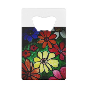 Abrebotellas De Tarjeta De Crédito flor colorida florece