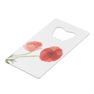 Abrebotellas De Tarjeta De Crédito Flor de amapola