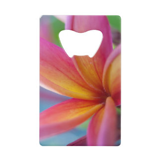 Abrebotellas De Tarjeta De Crédito Flor de Plumeria Tropical Rosa Profunda Naranja Am
