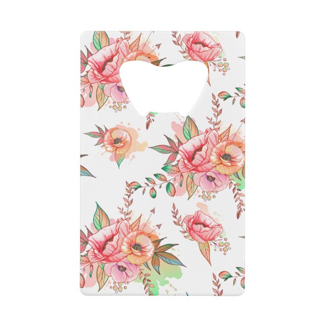 Abrebotellas De Tarjeta De Crédito flor de primavera (Anverso)