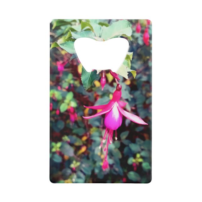 Abrebotellas De Tarjeta De Crédito Flor rosa (Anverso)
