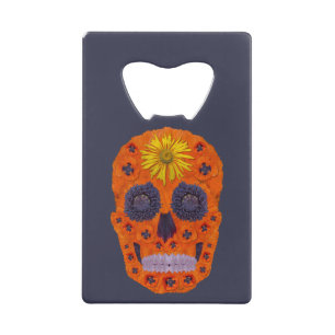 Abrebotellas De Tarjeta De Crédito Flor Skull 1