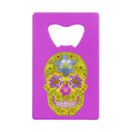 Abrebotellas De Tarjeta De Crédito Flor Skull 3
