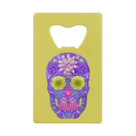 Abrebotellas De Tarjeta De Crédito Flor Skull 5