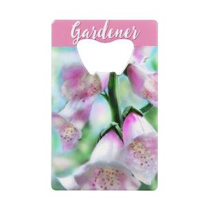 Abrebotellas De Tarjeta De Crédito Flores de Dedalera Floral Rosa Personalizado Jardí