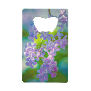 Abrebotellas De Tarjeta De Crédito Flores de Lilac Púrpura