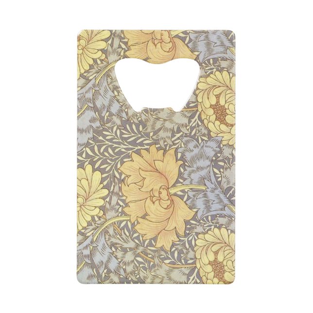 Abrebotellas De Tarjeta De Crédito Flores de Mamá William Morris Chrysanthemum (Anverso)