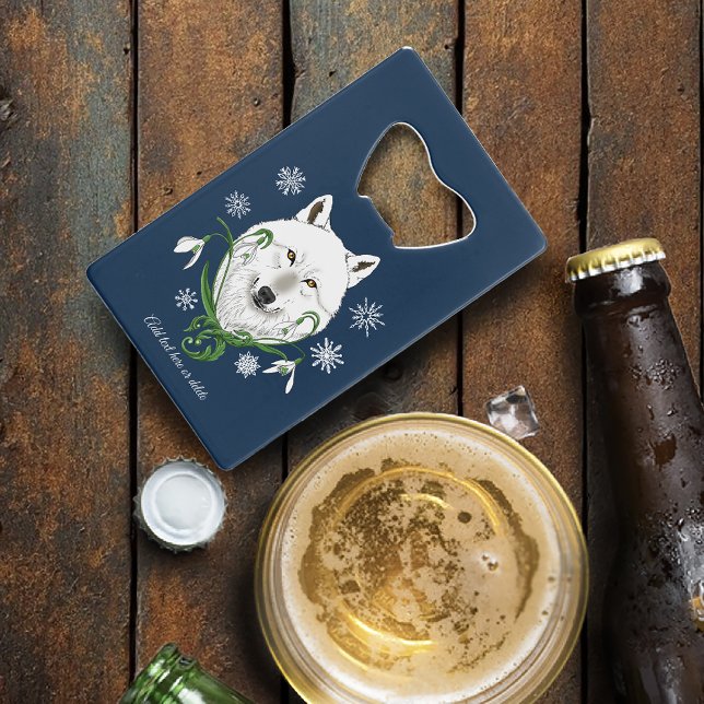 Abrebotellas De Tarjeta De Crédito Flores de nieve de lobo salvaje del Ártico (Subido por el creador)