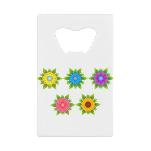 Abrebotellas De Tarjeta De Crédito Flores florecen plantas de flores de sol amarillo