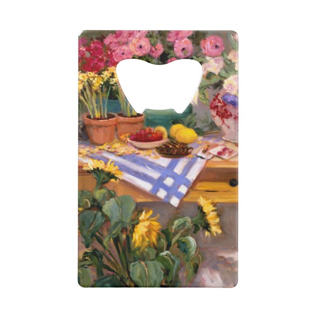 Abrebotellas De Tarjeta De Crédito Flores frescas I (Reverso)