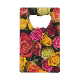 Abrebotellas De Tarjeta De Crédito Flores multicolor Apertura de frascos de tarjeta d