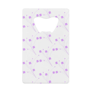 Abrebotellas De Tarjeta De Crédito Flores púrpuras de lino, impresión floral pastel p