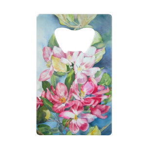 Abrebotellas De Tarjeta De Crédito Flores y Peony de Crabapple