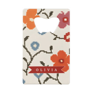 Abrebotellas De Tarjeta De Crédito Folk Escandinavo Boho Vintage Floral Personalizado