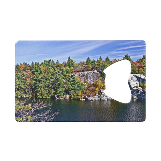 Abrebotellas De Tarjeta De Crédito Follaje de otoño alrededor del lago Minnewaska (Anverso (Horizontal))