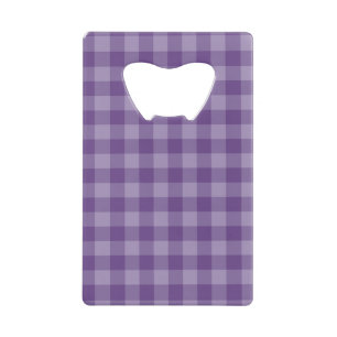 Abrebotellas De Tarjeta De Crédito Fondo a cuadros violeta
