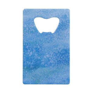 Abrebotellas De Tarjeta De Crédito Fondo azul de la acuarela