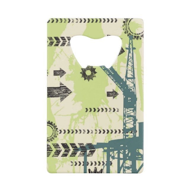 Abrebotellas De Tarjeta De Crédito Fondo de alta tecnología abstracto (Anverso)