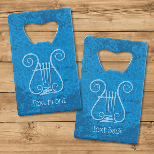 Abrebotellas De Tarjeta De Crédito Fondo de lira azul