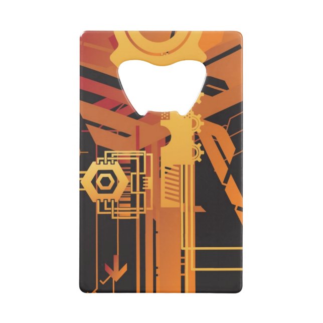 Abrebotellas De Tarjeta De Crédito Fondo de semitono técnico (Anverso)