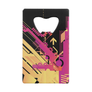 Abrebotellas De Tarjeta De Crédito Fondo de semitono técnico 7