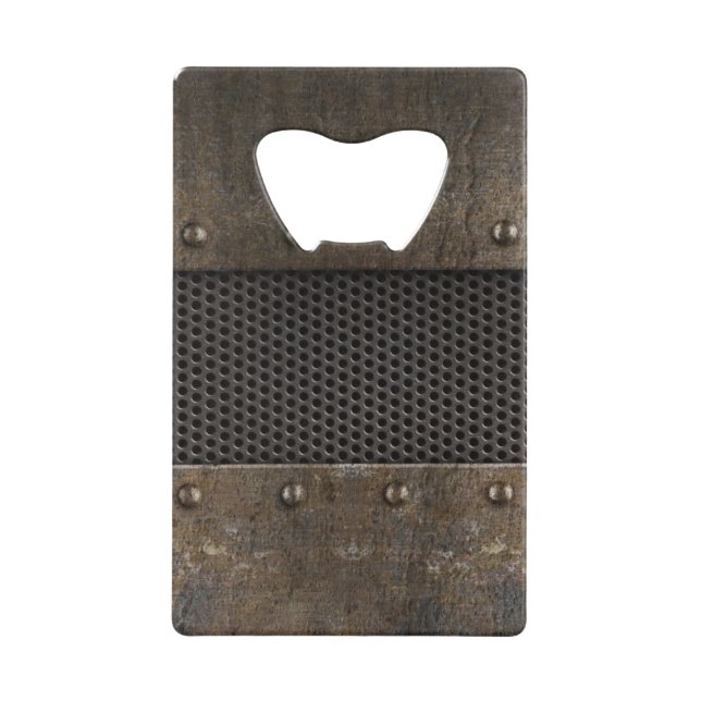 Abrebotellas De Tarjeta De Crédito Fondo del metal del Grunge (Anverso)