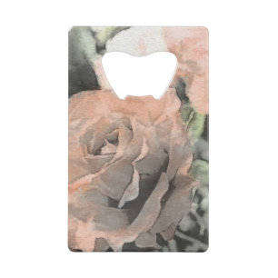 Abrebotellas De Tarjeta De Crédito fondo floral del vintage del arte con rosa claro