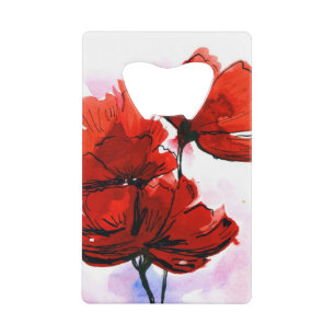 Abrebotellas De Tarjeta De Crédito Fondo floral pintado extracto 2
