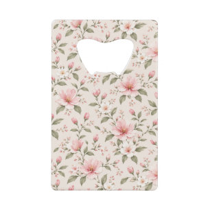Abrebotellas De Tarjeta De Crédito Fondo floral sin costuras de flor de cerezo rosa s