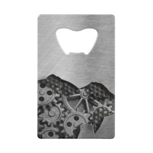 Abrebotellas De Tarjeta De Crédito Fondo metalizado con daño mecánico