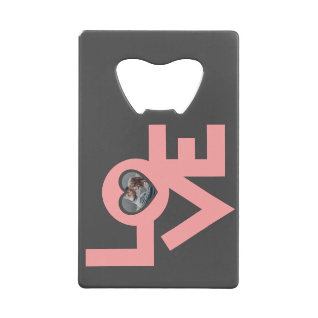 Abrebotellas De Tarjeta De Crédito Foto personalizada de Valentines Couple Heart Pers (Anverso)