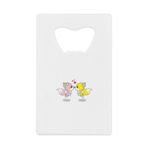 Abrebotellas De Tarjeta De Crédito Fox Love Kiss Animal Cute Personalizado Diseño Fun