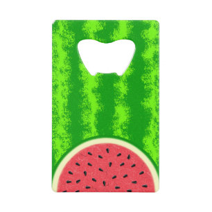 Abrebotellas De Tarjeta De Crédito Fruta de verano con trozo de sandía con corteza