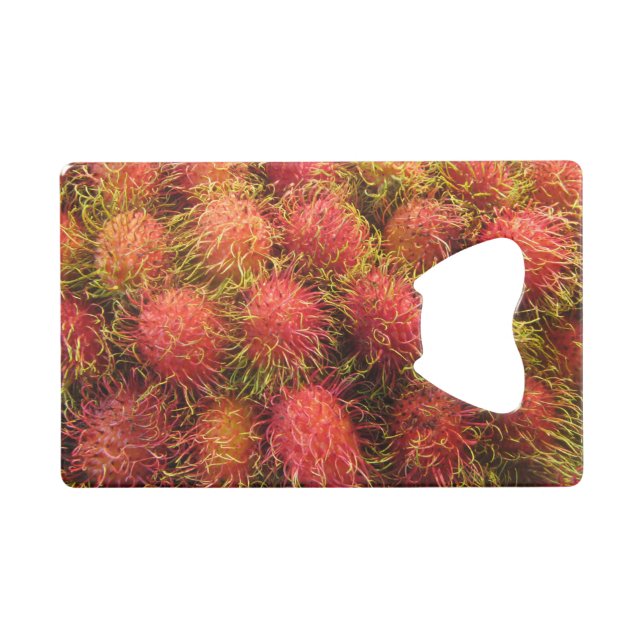 Abrebotellas De Tarjeta De Crédito Fruta tropical de Rambutan (Anverso (Horizontal))