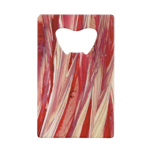 Abrebotellas De Tarjeta De Crédito Fuchsia Feather Fringe (Anverso)