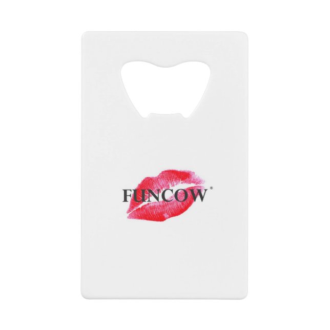 ABREBOTELLAS DE TARJETA DE CRÉDITO FUNCOW ROSA BESO (Anverso)