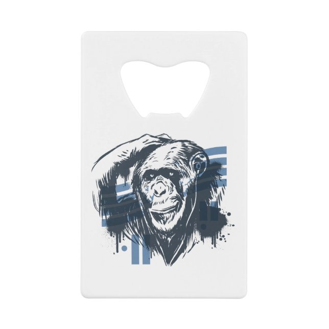 Abrebotellas De Tarjeta De Crédito Funny Chimp Thinks (Anverso)